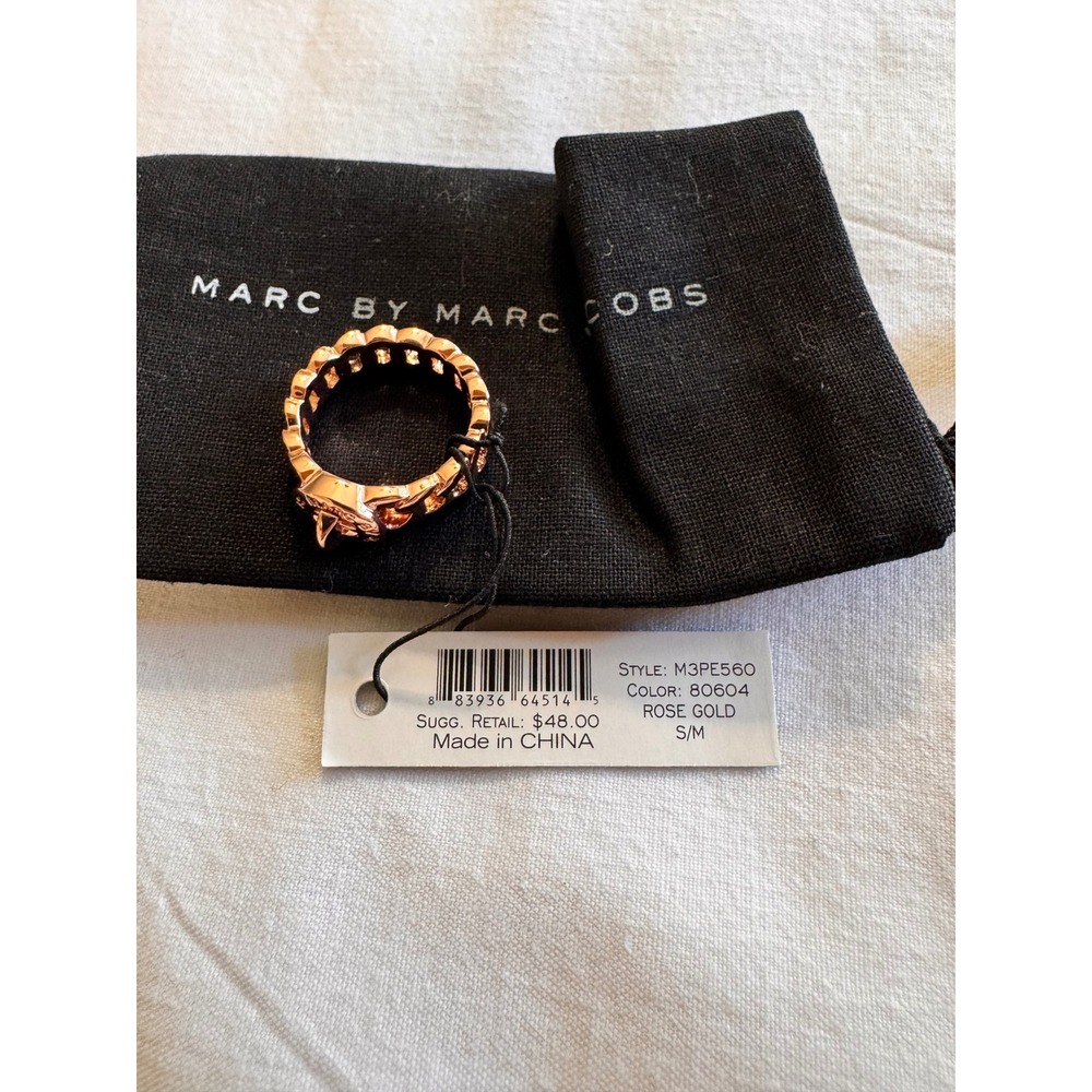 Marc by Marc Jacobs Statement 4 Ring Bundle Robot Zebra Logo Chain New With Tags - Picture 3 of 10